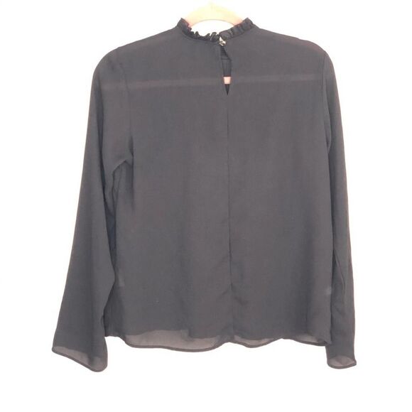 2/$20 Van Heusen Vintage High Neck Semi Sheer Smocked Blouse Size S - Picture 11 of 14